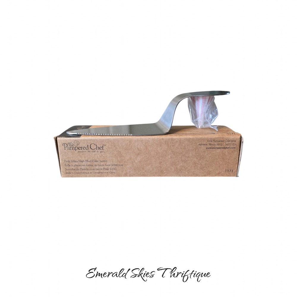 Pampered Chef Pink Zebra High Heel Cake/Pie Slice Stainless Steel Pink 1171